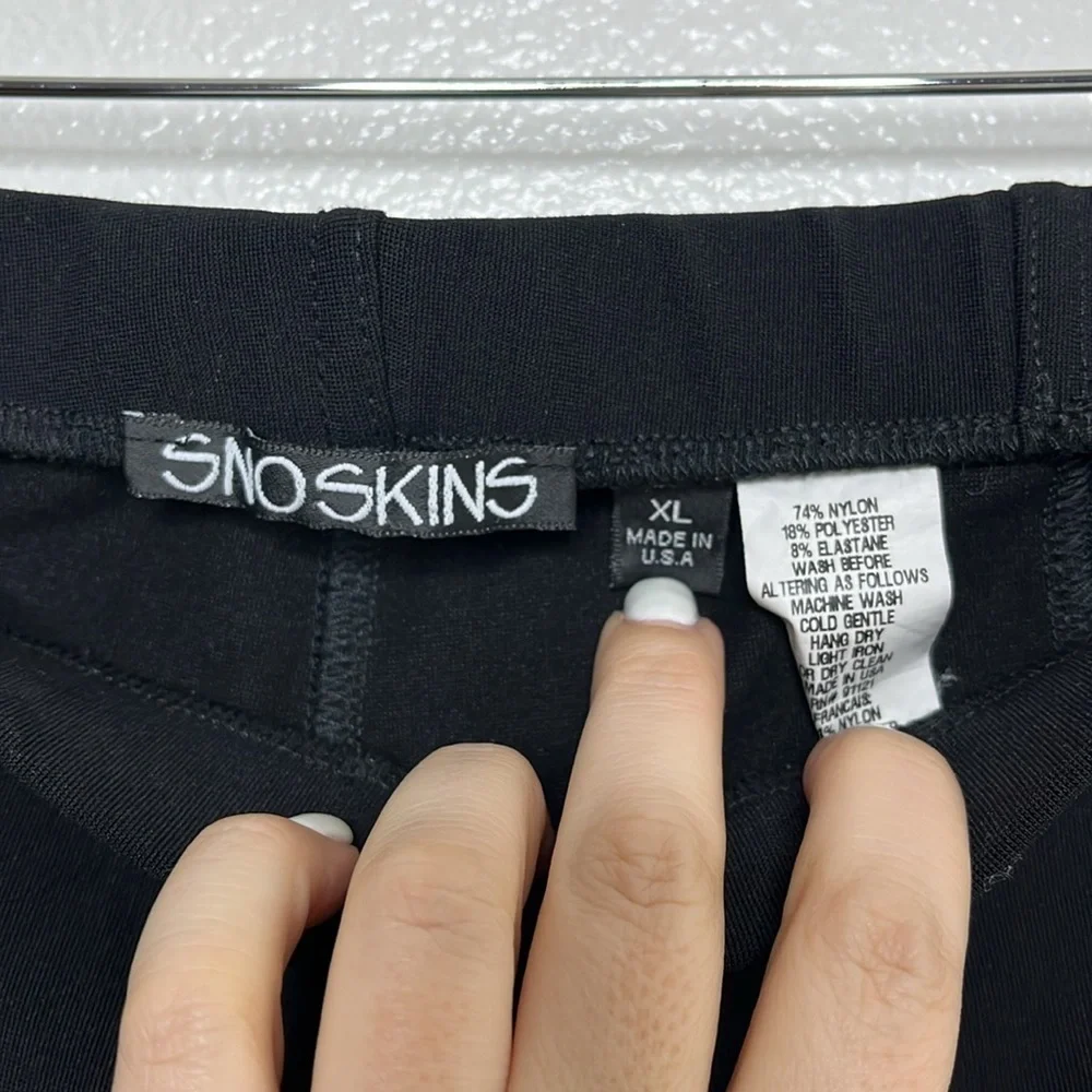 Sno Skins Black Stretch Nylon Legging Pants Women Size XL